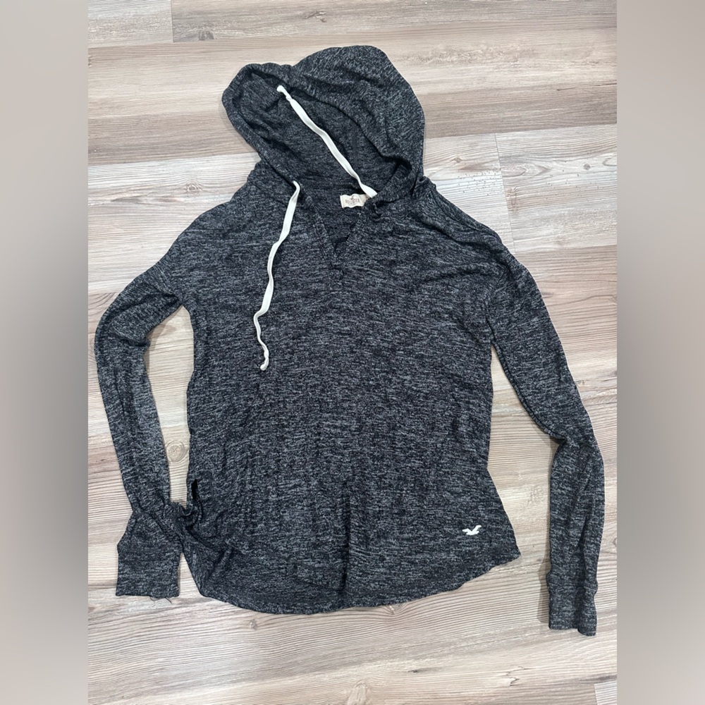 Hollister Charcoal Knit Hoodie